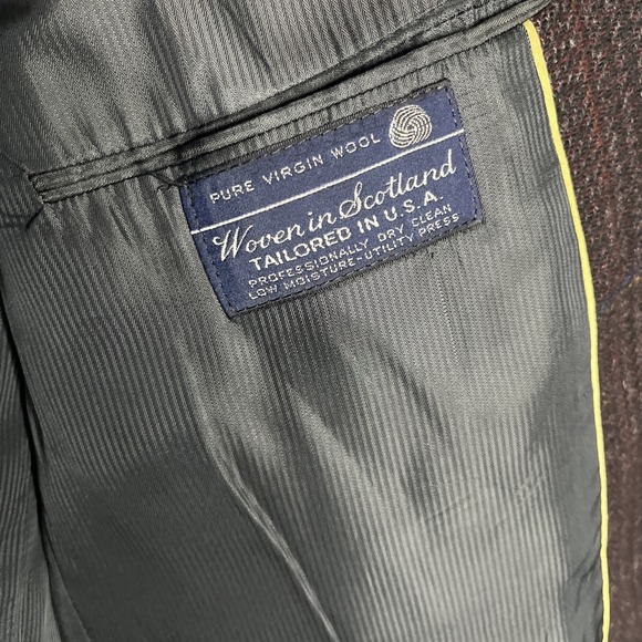 Vintage Austin Reed Men's Wool Blazer, Navy/Purple/Maroon Plaid, Size In Descrip - Picture 4 of 7